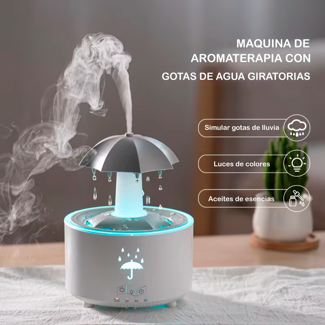 Humidificador de gota de agua con paraguas giratorio